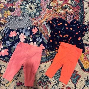 Carter's Floral and Cherry Leggings Set